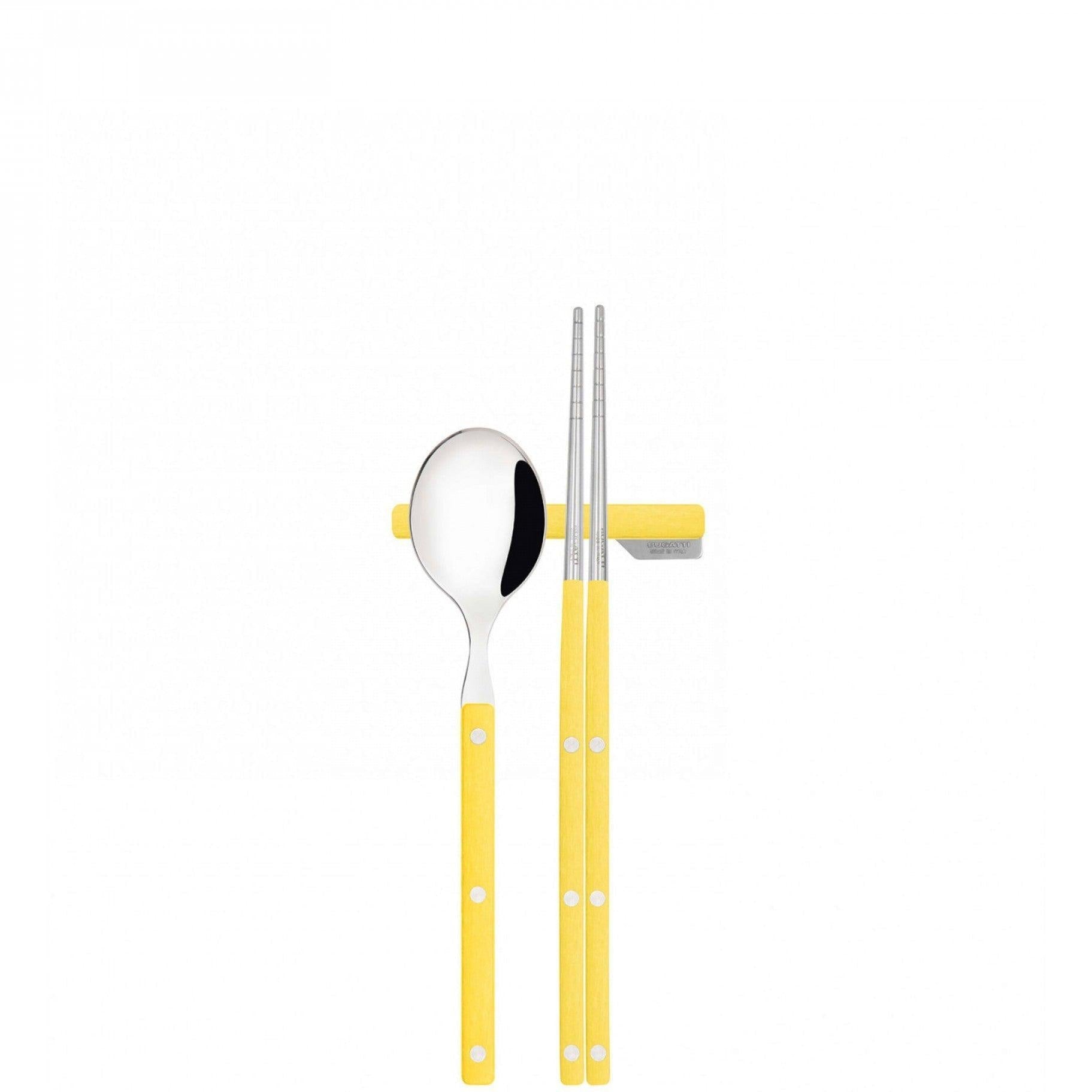 Allegra Chopsticks Set for 2 - Bright Yellow-Casa Bugatti USA