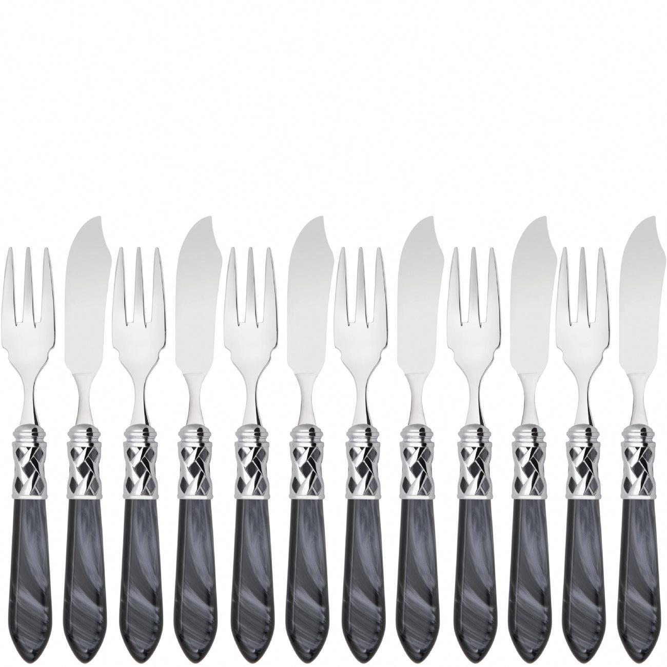 Aladdin Brilliant 12 Piece Fish Set - charcoal