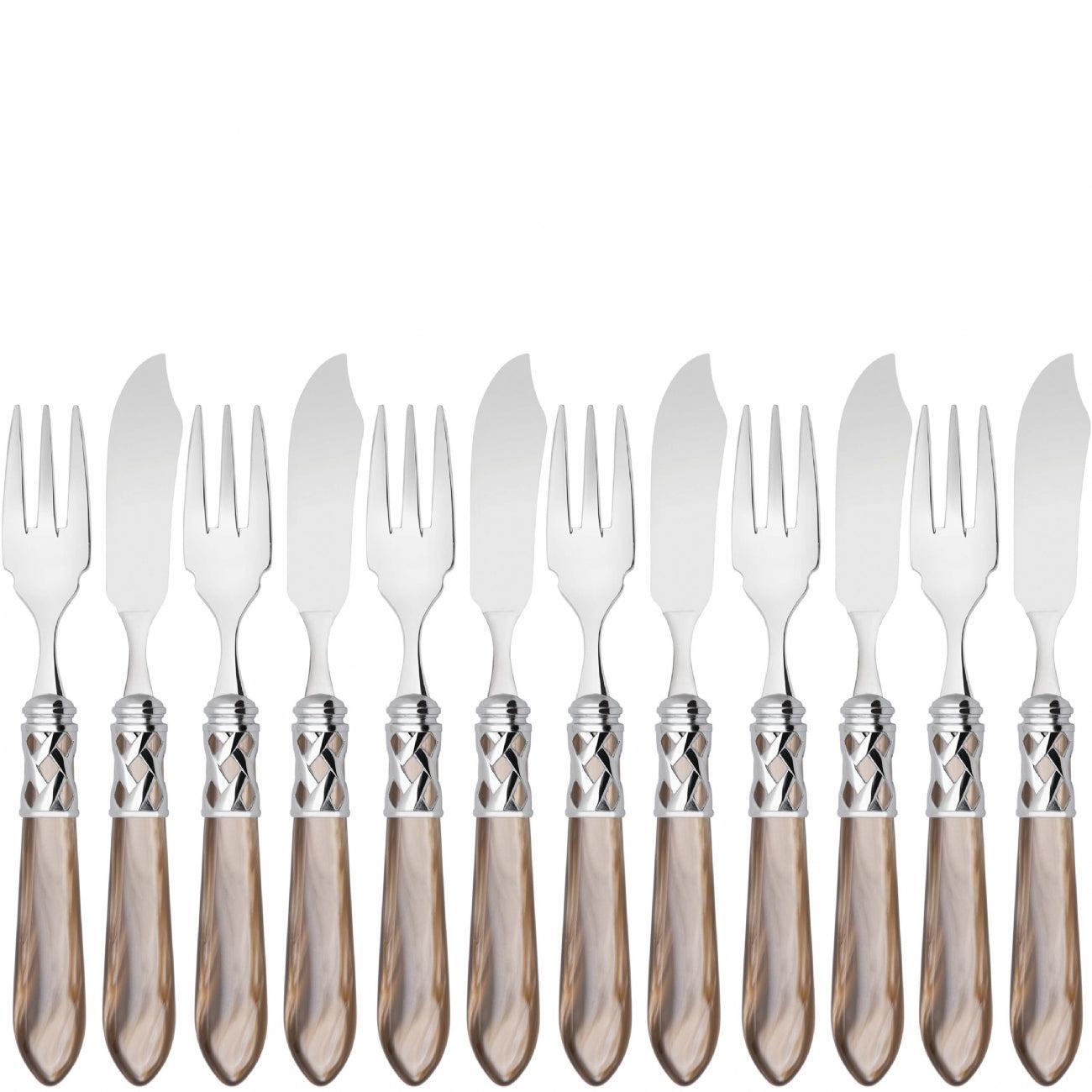 Aladdin Brilliant 12 Piece Fish Set - taupe