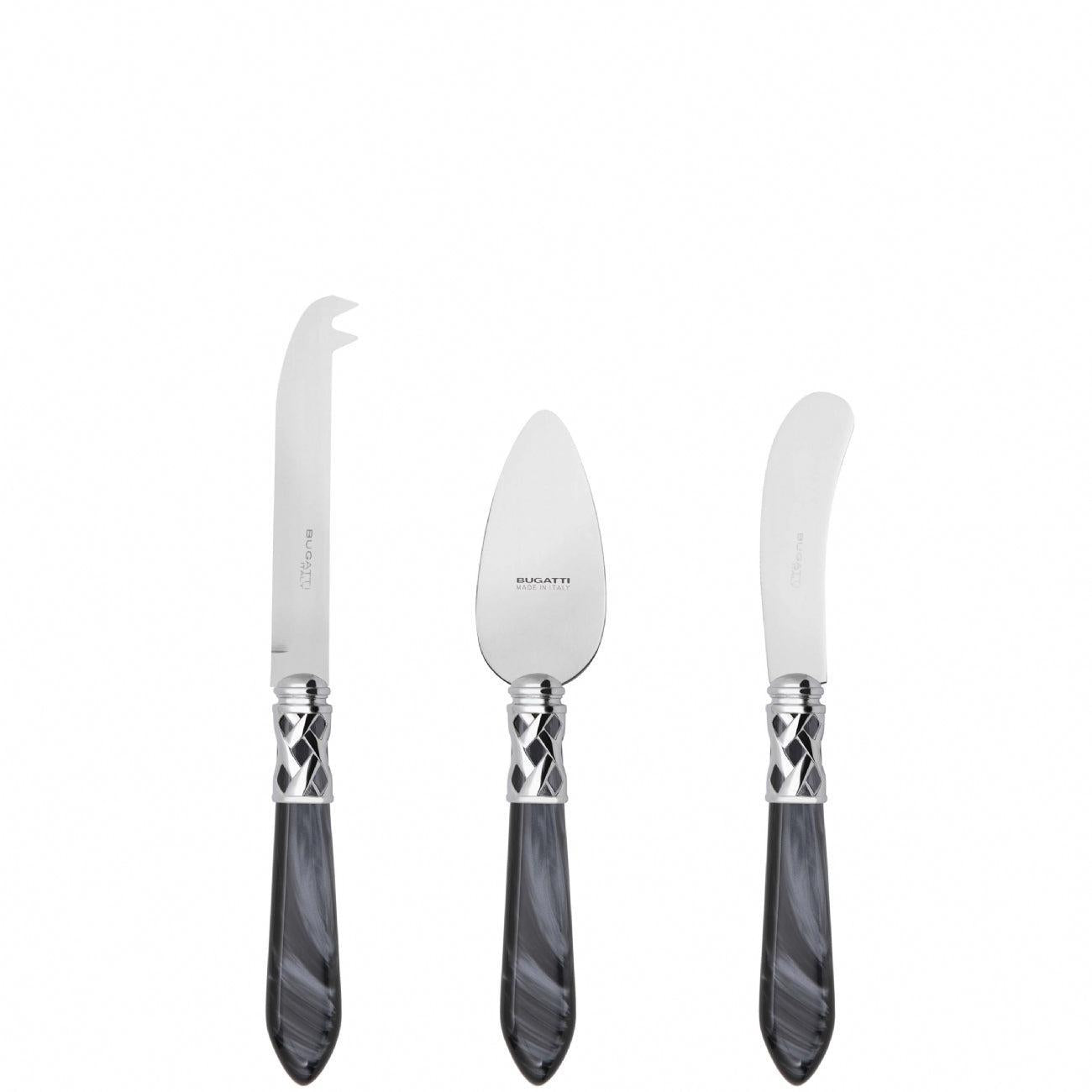 Aladdin Brilliant 3 Piece Cheese Knife Set - charcoal