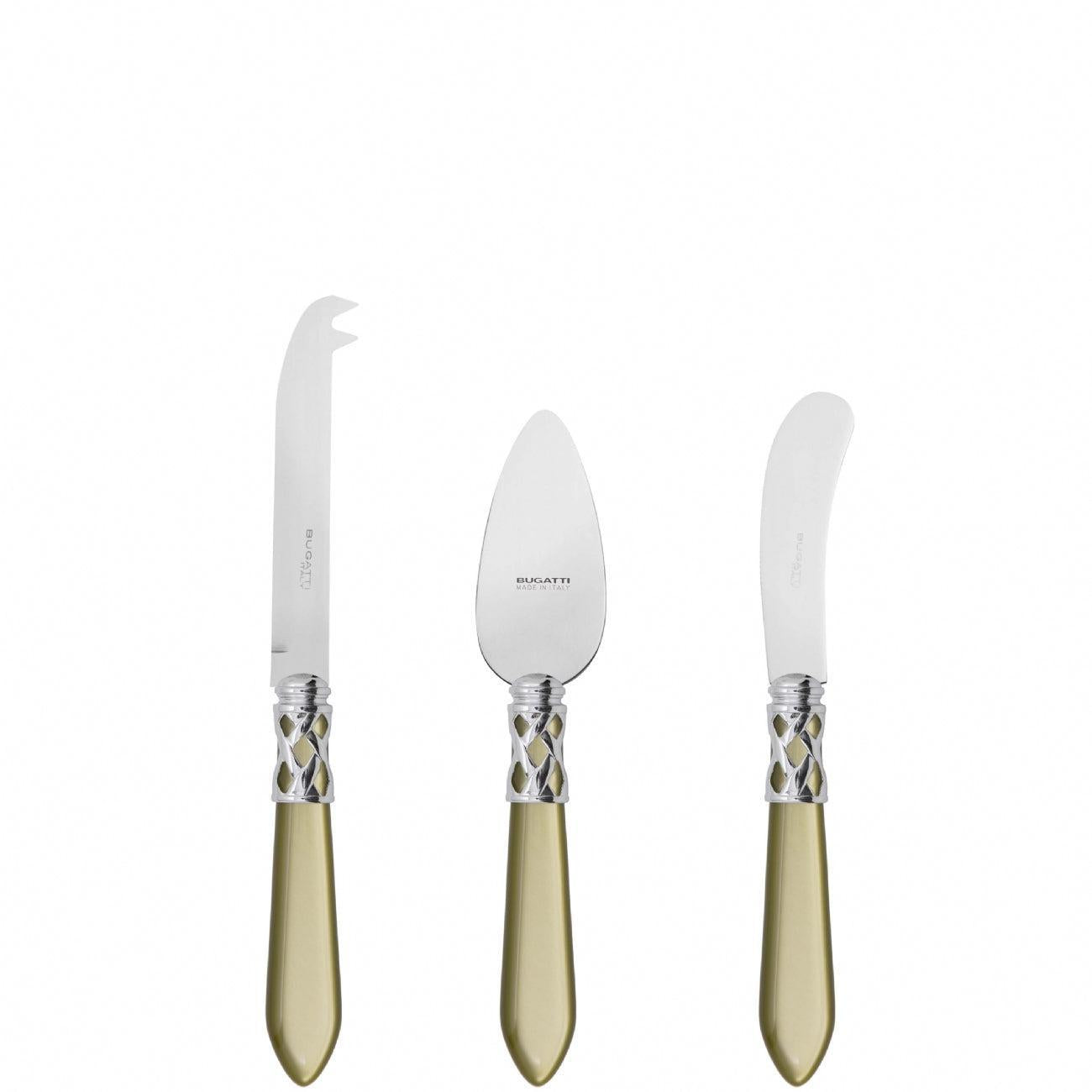 Aladdin Brilliant 3 Piece Cheese Knife Set - chartreuse green