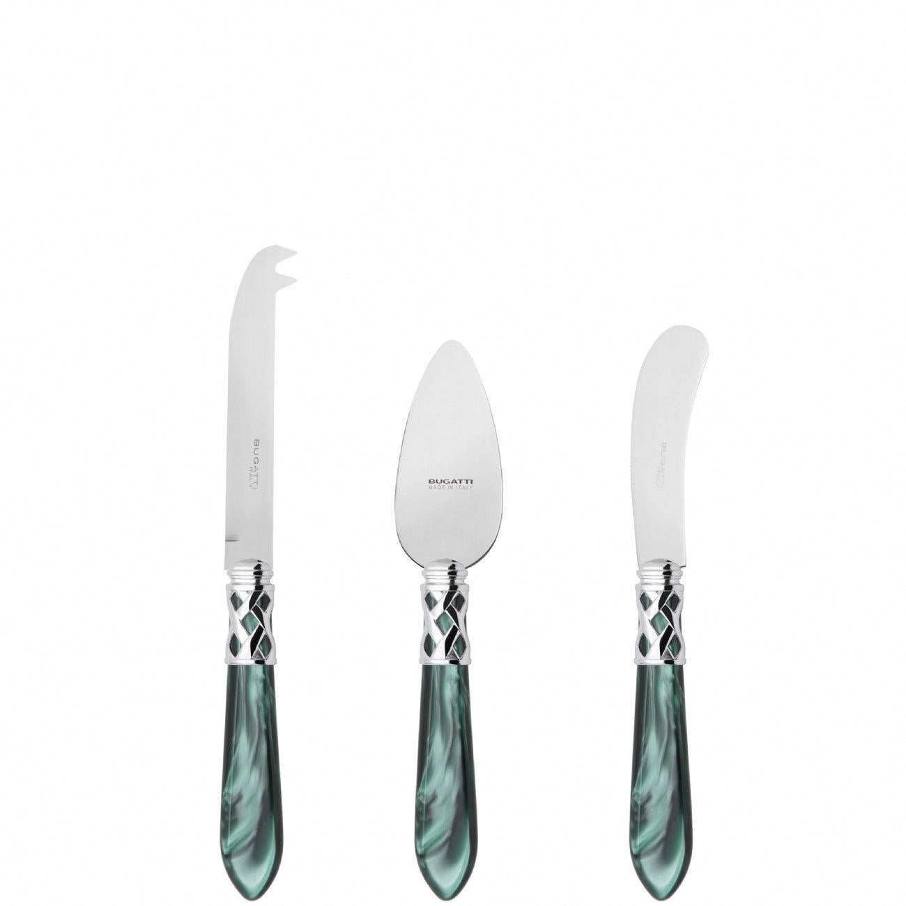 Aladdin Brilliant 3 Piece Cheese Knife Set - green