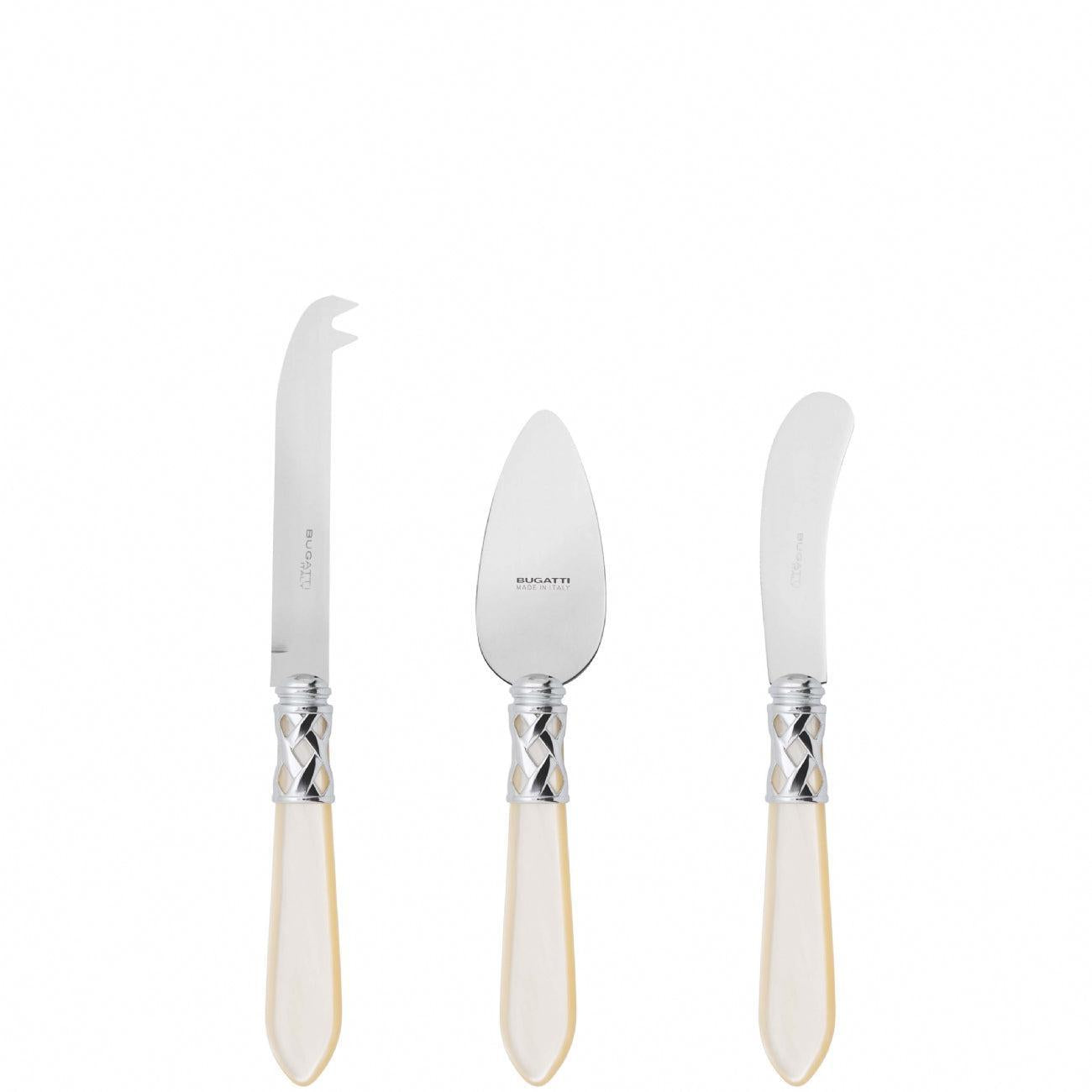 Aladdin Brilliant 3 Piece Cheese Knife Set - Ivory