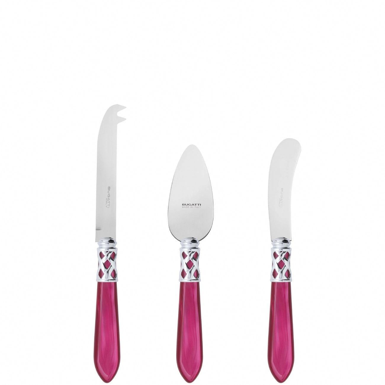 Aladdin Brilliant 3 Piece Cheese Knife Set - raspberry