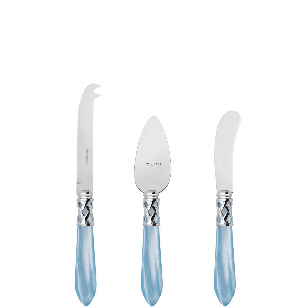Aladdin Brilliant 3 Piece Cheese Knife Set - sky blue