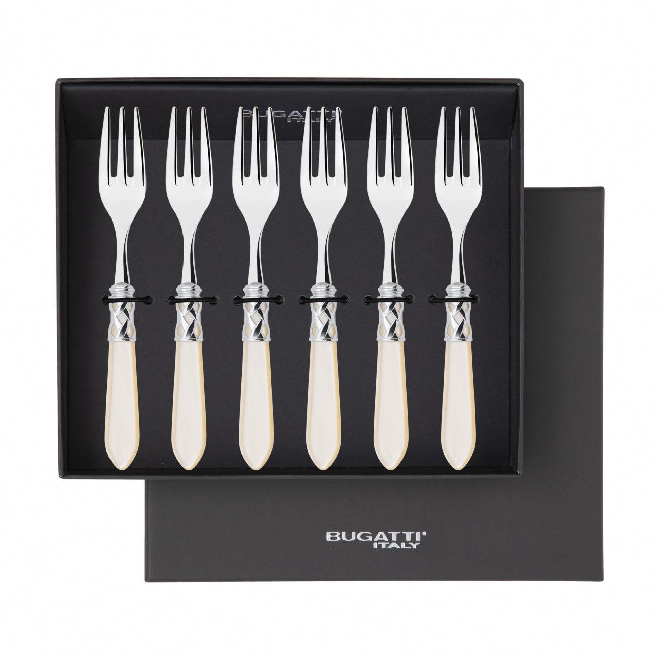 Aladdin Brilliant Cocktail / Cake Fork Set in gift box - Ivory