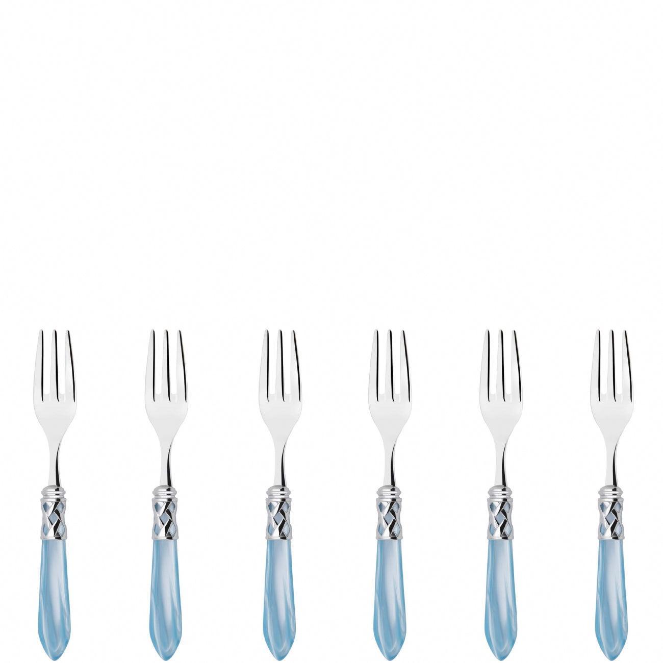 Aladdin Brilliant Cocktail / Cake Fork Set in gift box - sky blue