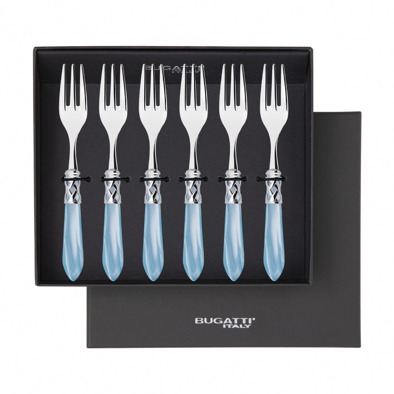 Aladdin Brilliant Cocktail / Cake Fork Set in gift box - sky blue