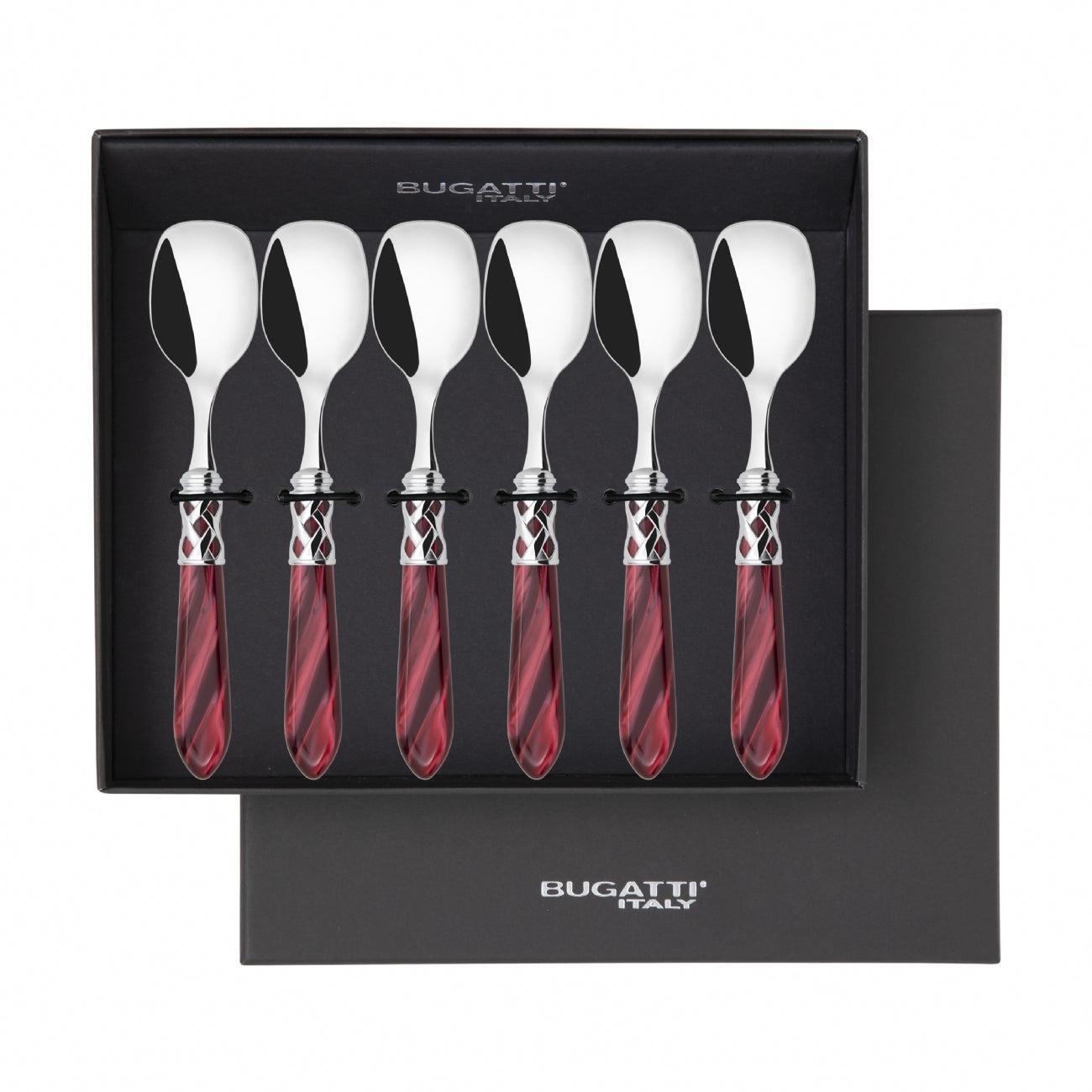 Aladdin Brilliant Ice Cream Spoons Set in gift box - burgundy