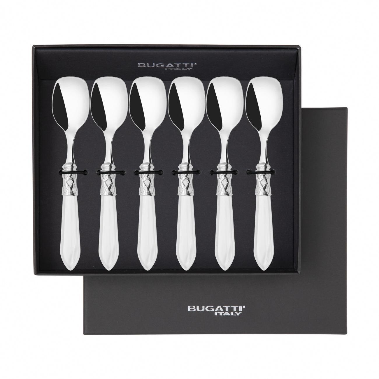 Aladdin Brilliant Ice Cream Spoons Set in gift box - white-Casa Bugatti USA
