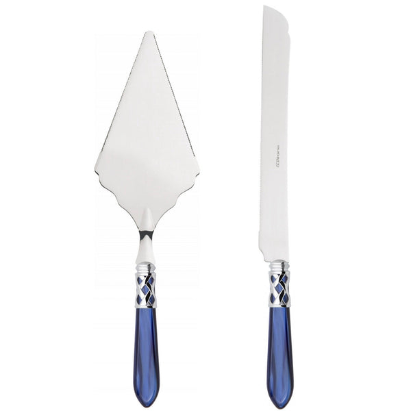 Aladdin Brilliant 2 Piece Large Cake Serving Set serrated, Royal Blue — Casa Bugatti