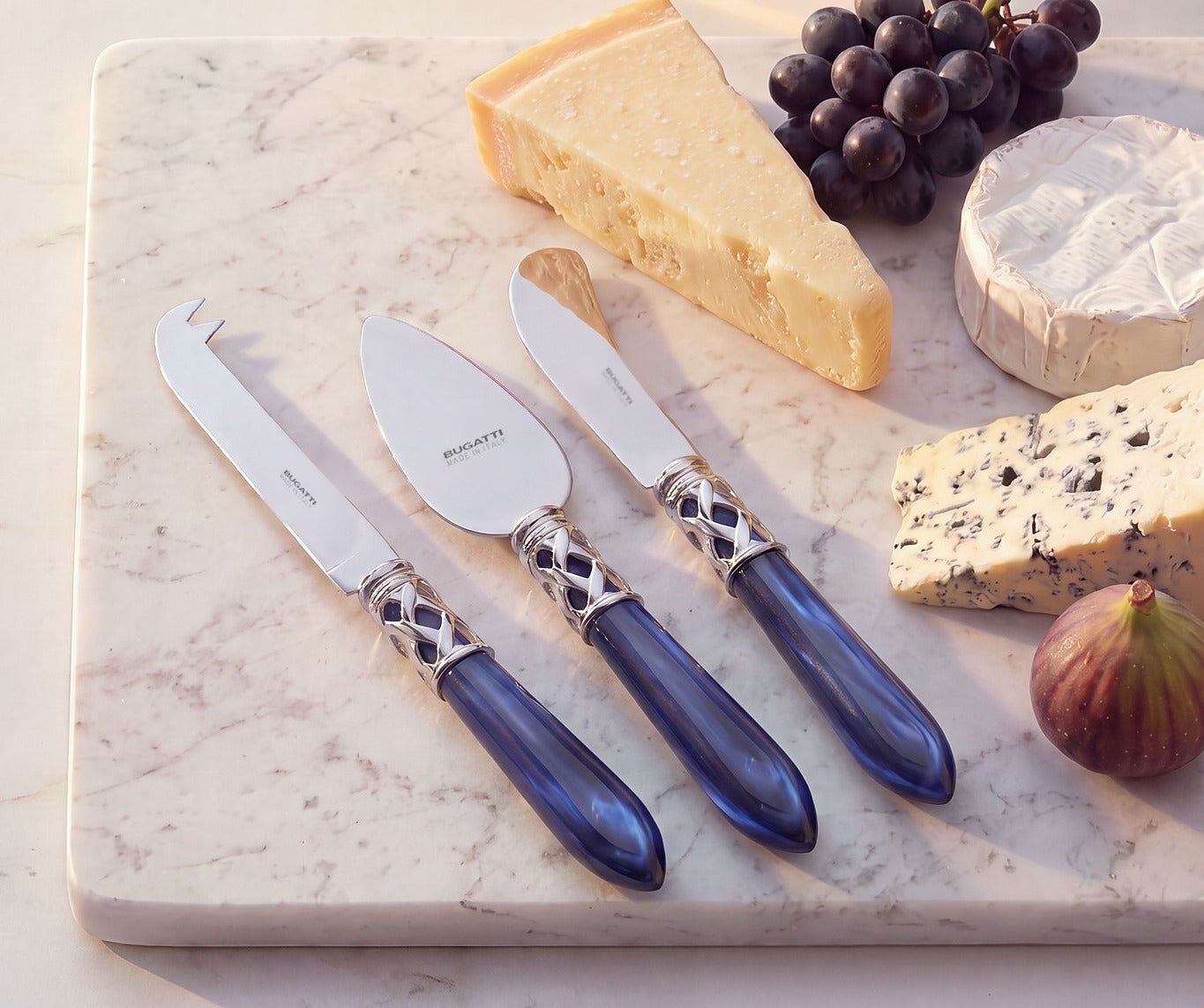 Aladdin Brilliant 3 piece cheese knife set, Royal Blue — Casa Bugatti