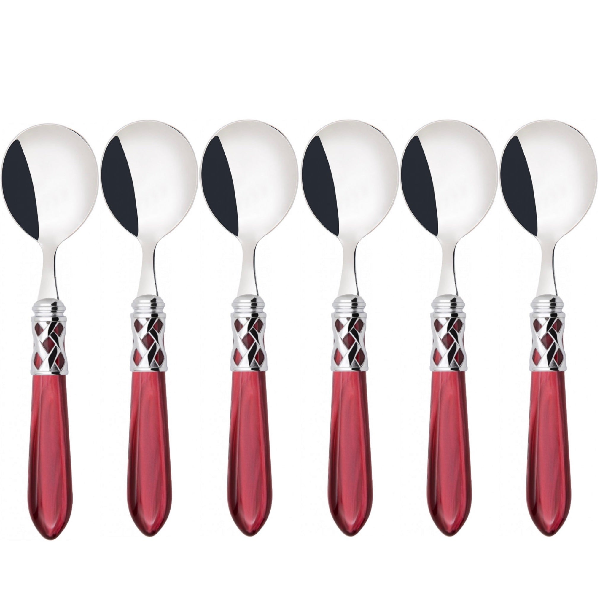 Aladdin Brilliant Soup Spoons Set, Burgundy — Casa Bugatti