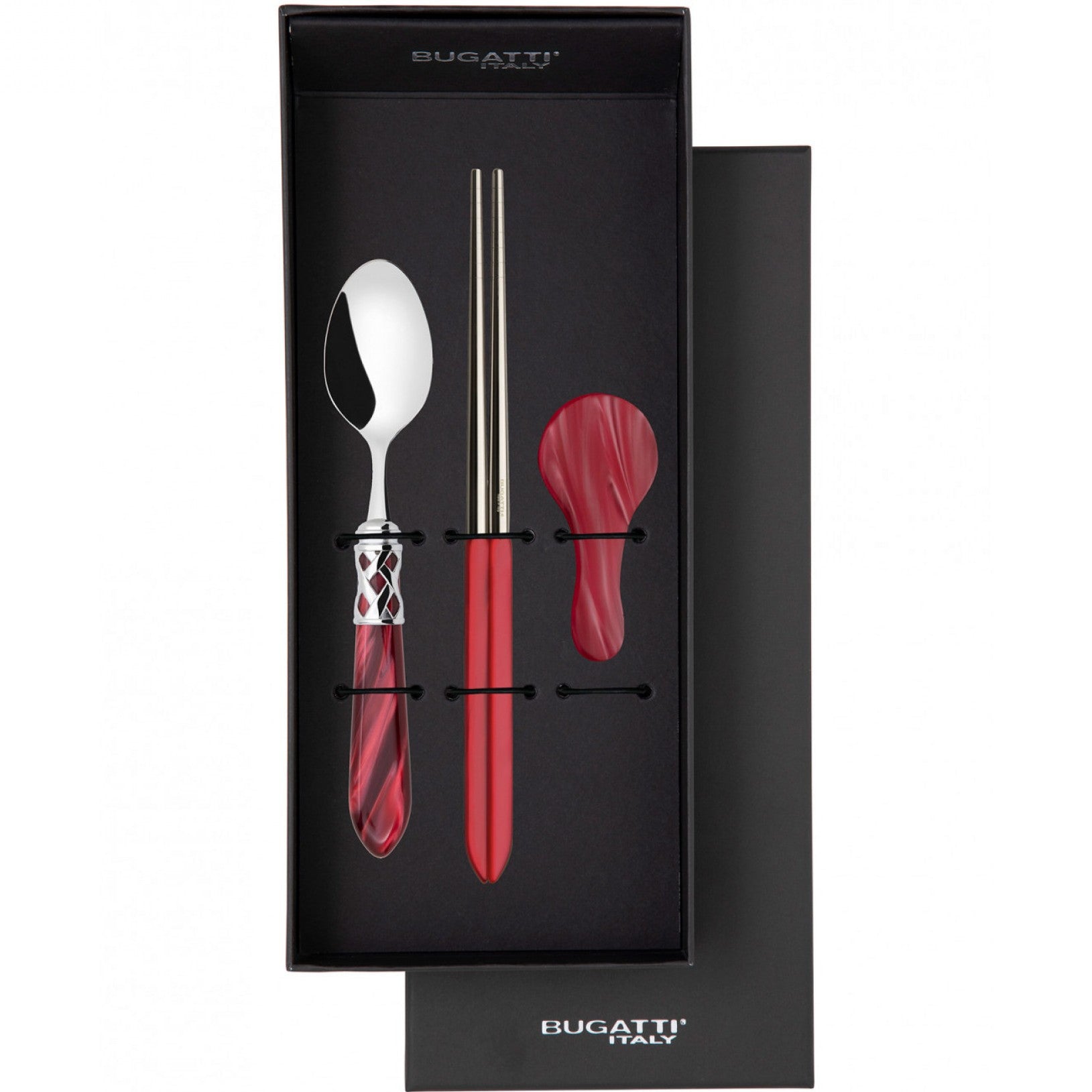 Aladdin Brilliant Chopticks set for 1, Burgundy — Casa Bugatti