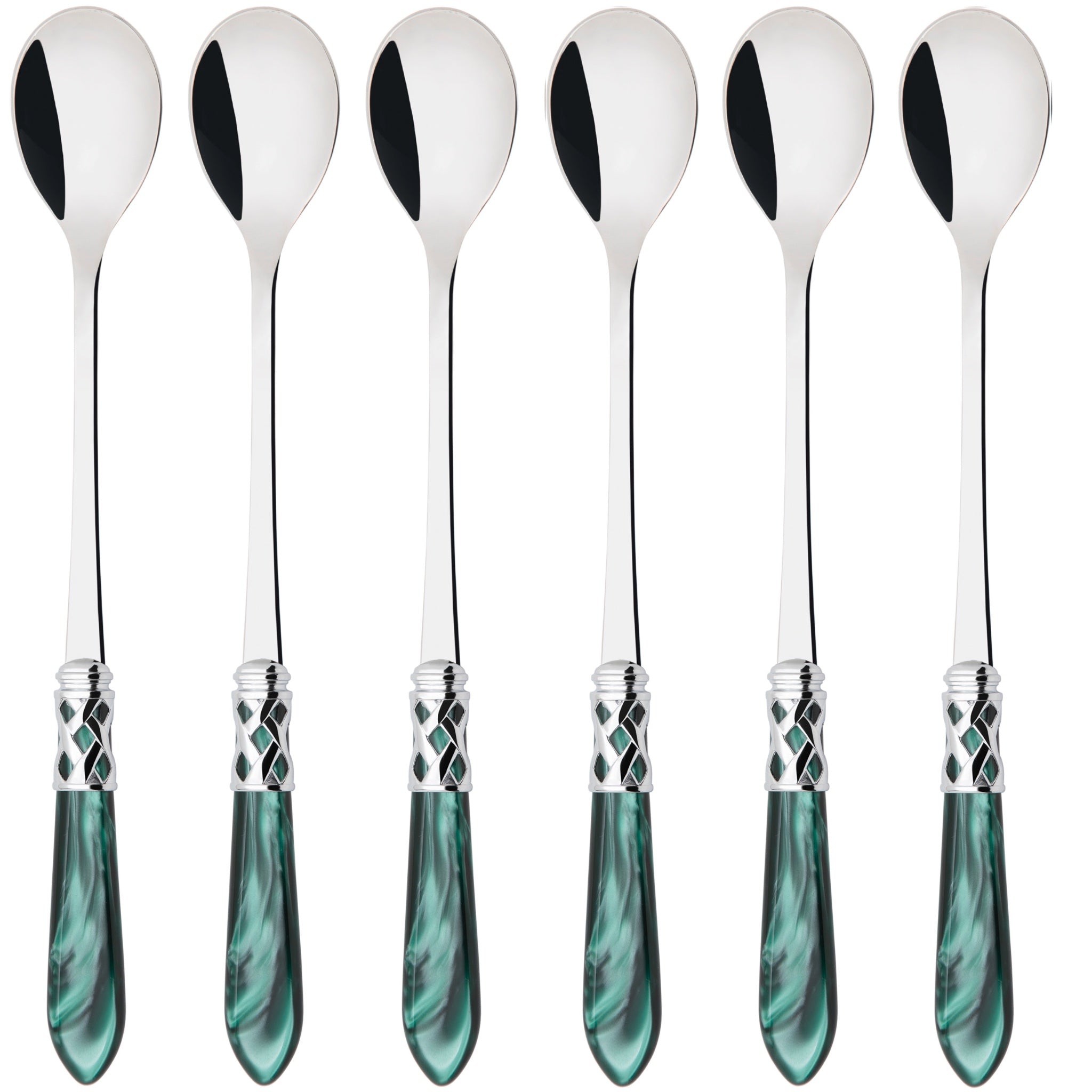 Aladdin Brilliant Ice Tea / Cocktail Spoon Set, Green — Casa Bugatti