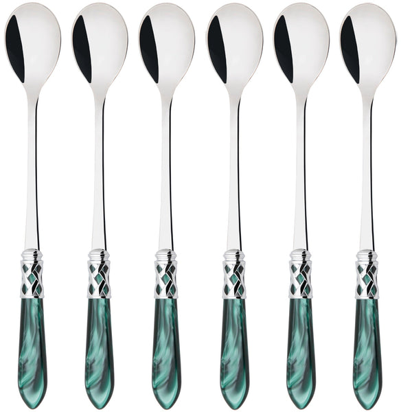 Aladdin Brilliant Ice Tea / Cocktail Spoon Set, Green — Casa Bugatti