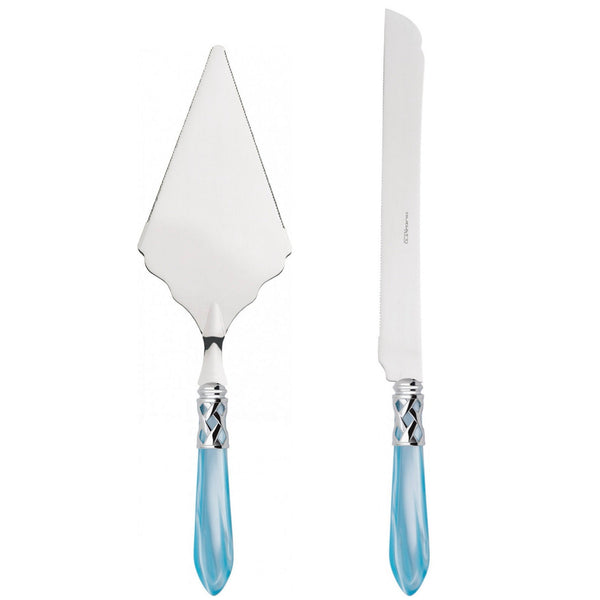 Aladdin Brilliant 2 Piece Large Cake Serving Set serrated, Sky Blue — Casa Bugatti