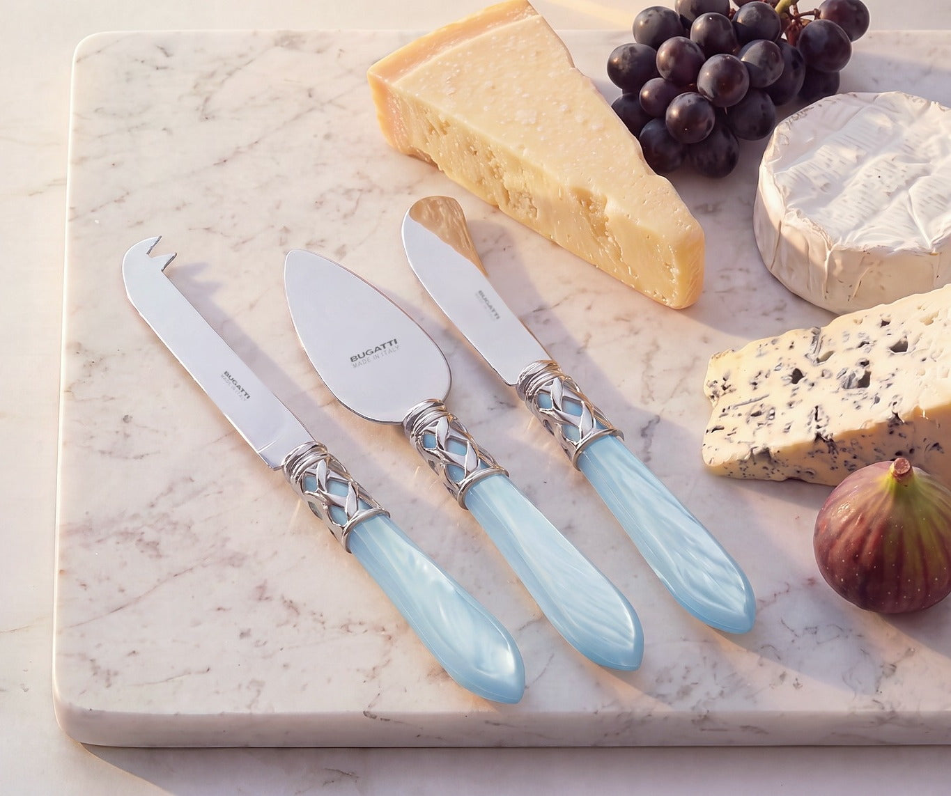Aladdin Brilliant 3 piece cheese knife set, Sky Blue — Casa Bugatti
