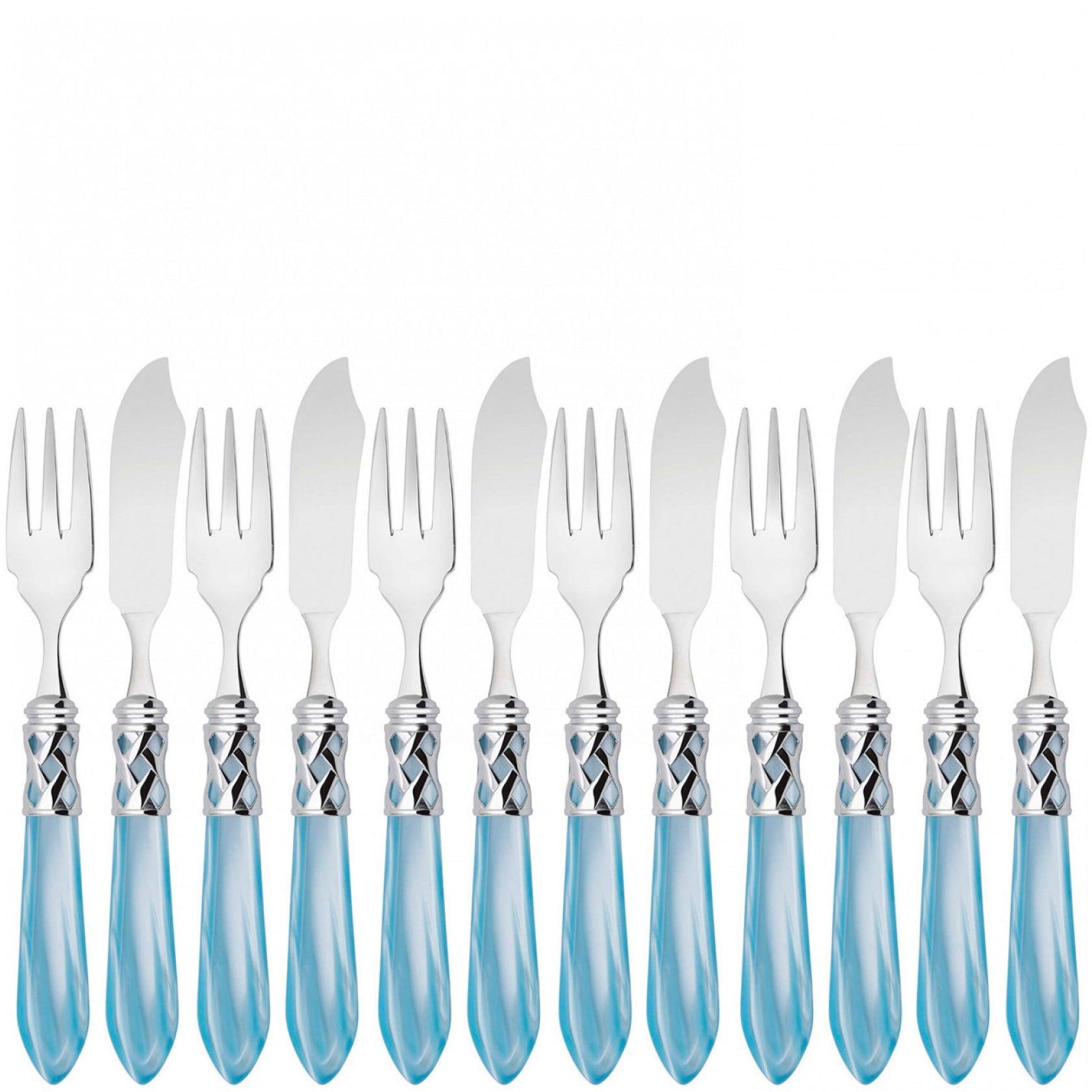 Aladdin Brilliant 12 Piece Fish Set, Sky Blue — Casa Bugatti