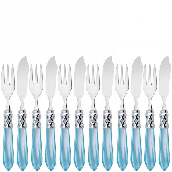 Aladdin Brilliant 12 Piece Fish Set, Sky Blue — Casa Bugatti