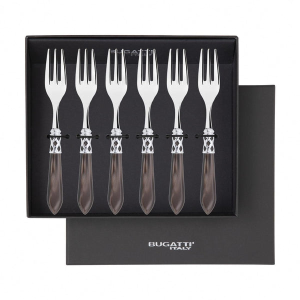 Aladdin Brilliant Cocktail / Cake Fork Set in gift box - chocolate