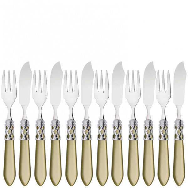 Aladdin Brilliant 12 Piece Fish Set, Chartreuse Green — Casa Bugatti