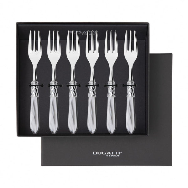 Aladdin Brilliant Cocktail / Cake Fork Set in gift box - gray