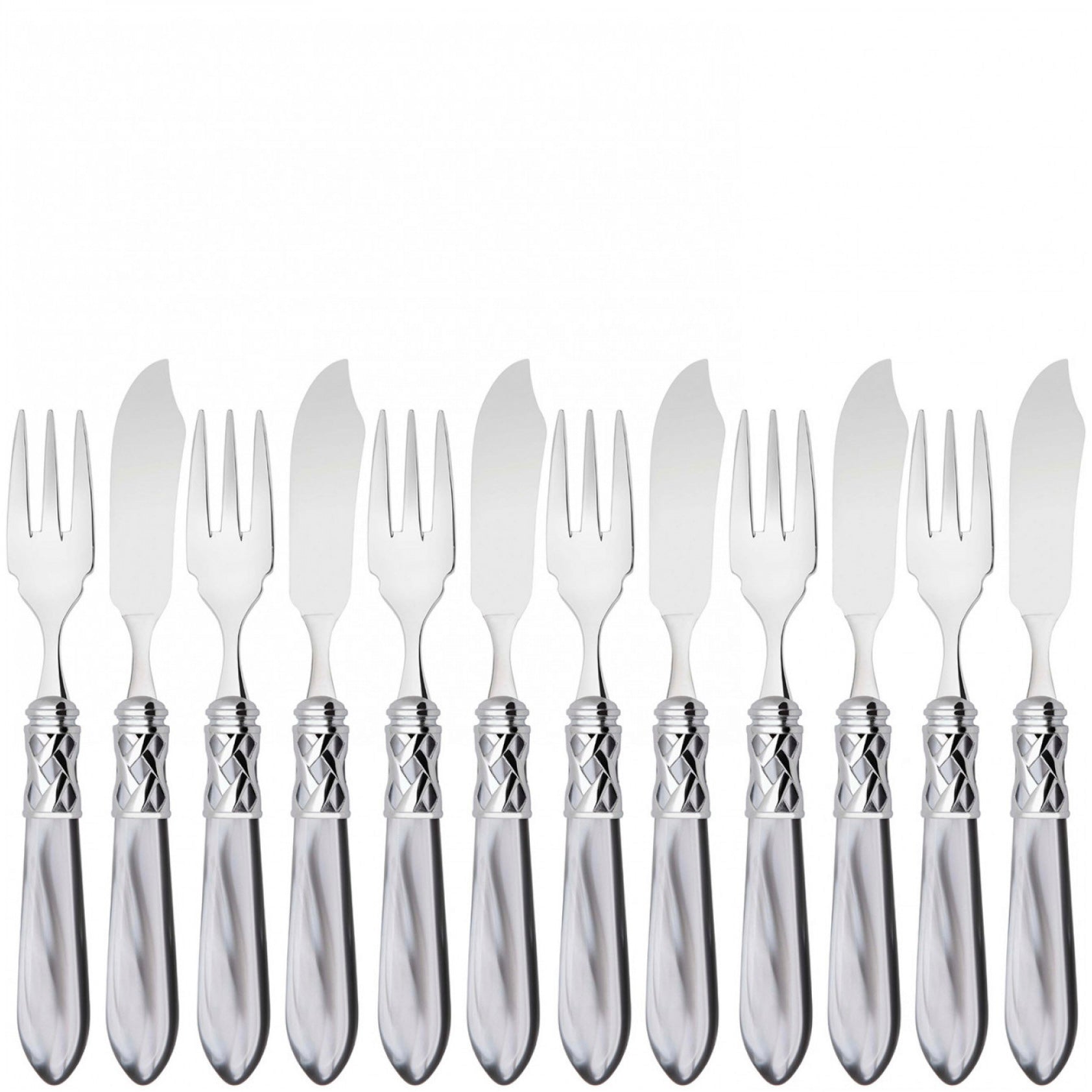 Aladdin Brilliant 12 Piece Fish Set, Gray — Casa Bugatti