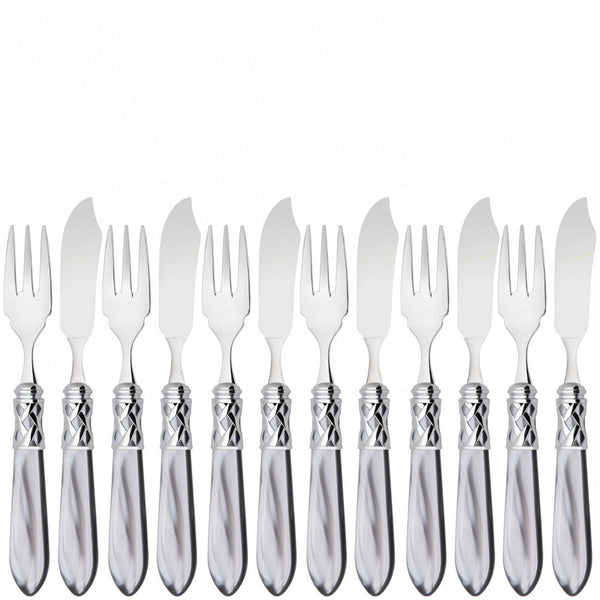 Aladdin Brilliant 12 Piece Fish Set, Gray — Casa Bugatti