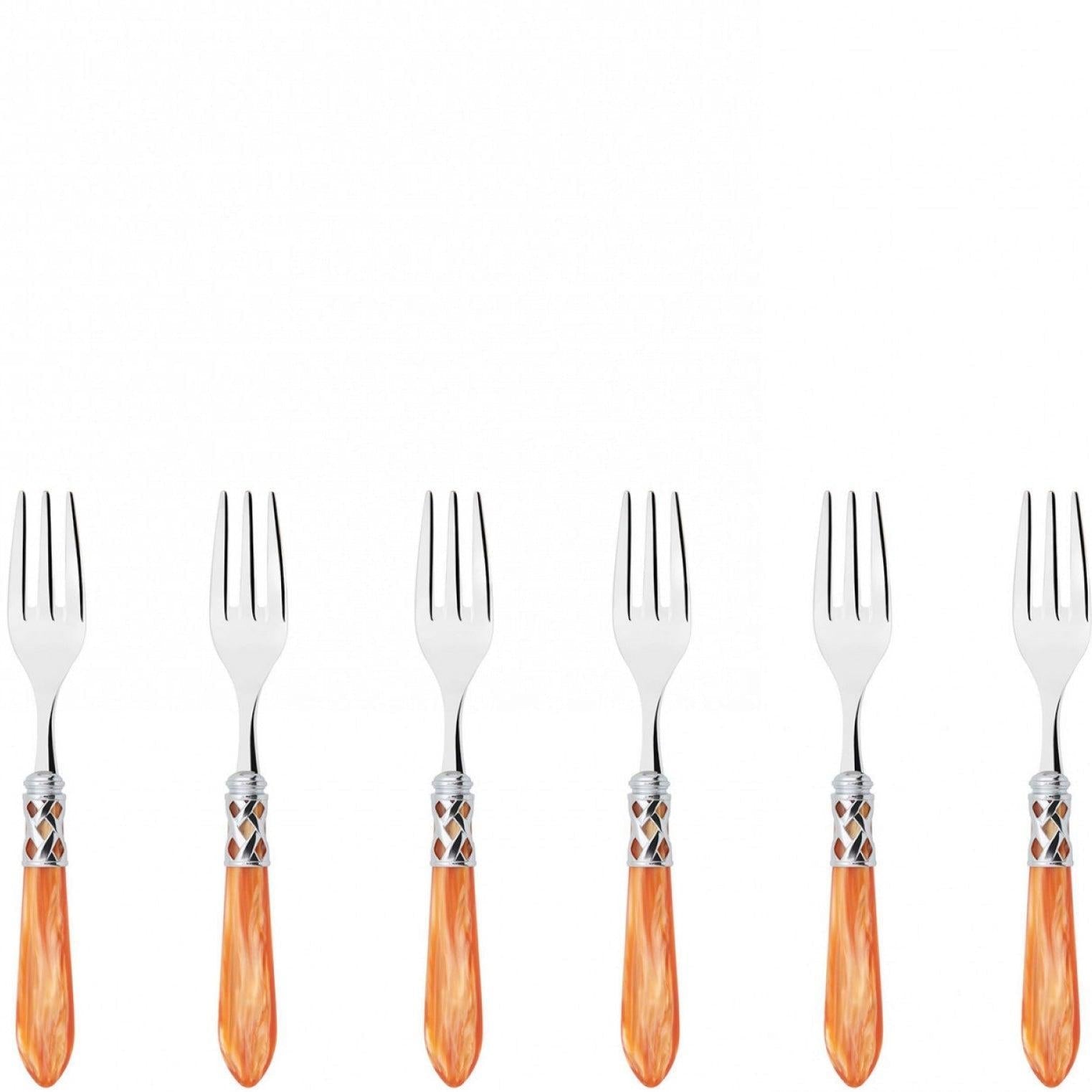 Aladdin Brilliant Cocktail / Cake Fork Set, Tangerine — Casa Bugatti