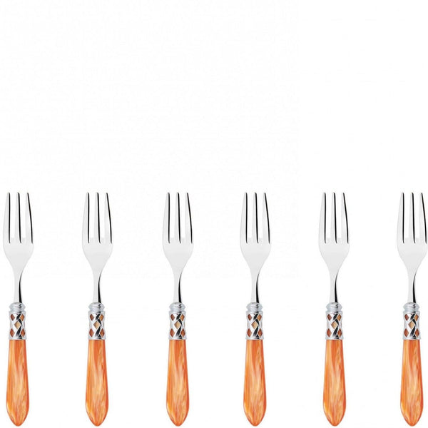 Aladdin Brilliant Cocktail / Cake Fork Set, Tangerine — Casa Bugatti
