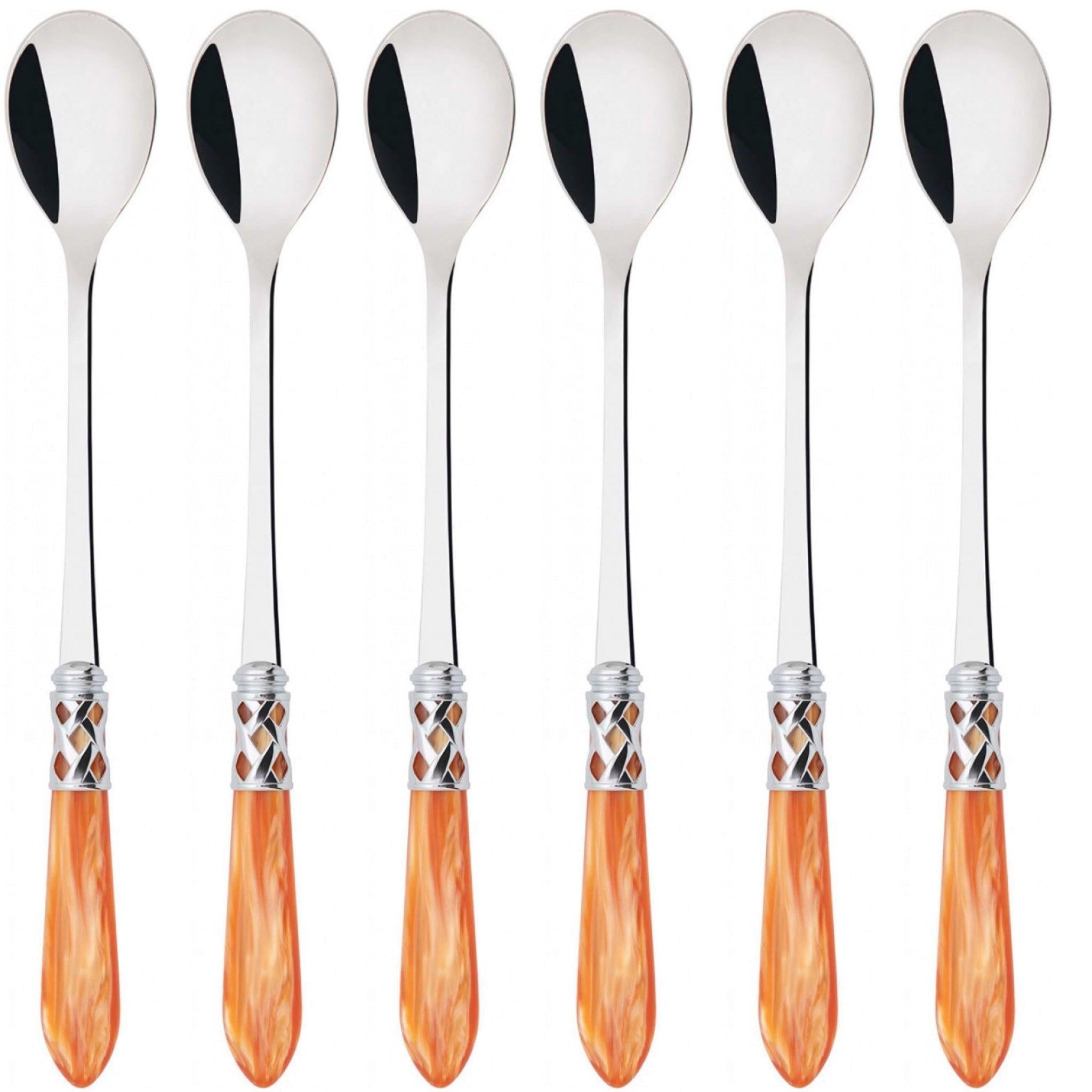 Aladdin Brilliant Ice Tea / Cocktail Spoon Set, Tangerine — Casa Bugatti