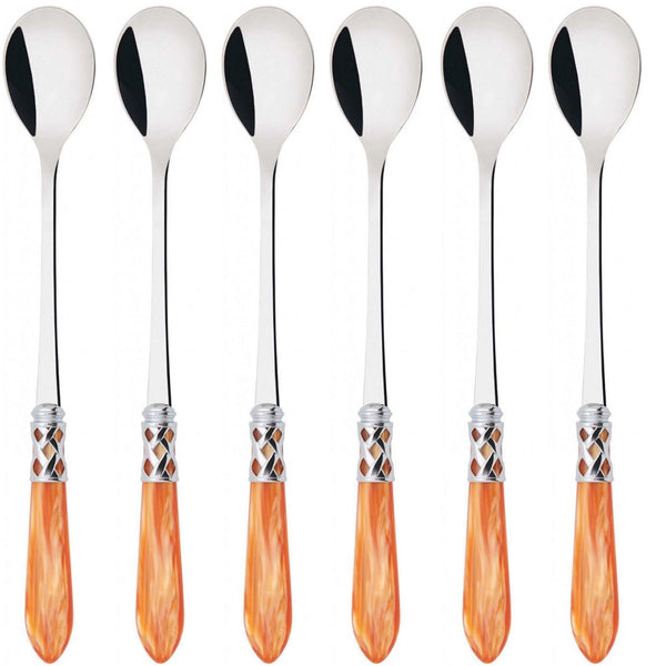 Aladdin Brilliant Ice Tea / Cocktail Spoon Set, Tangerine — Casa Bugatti