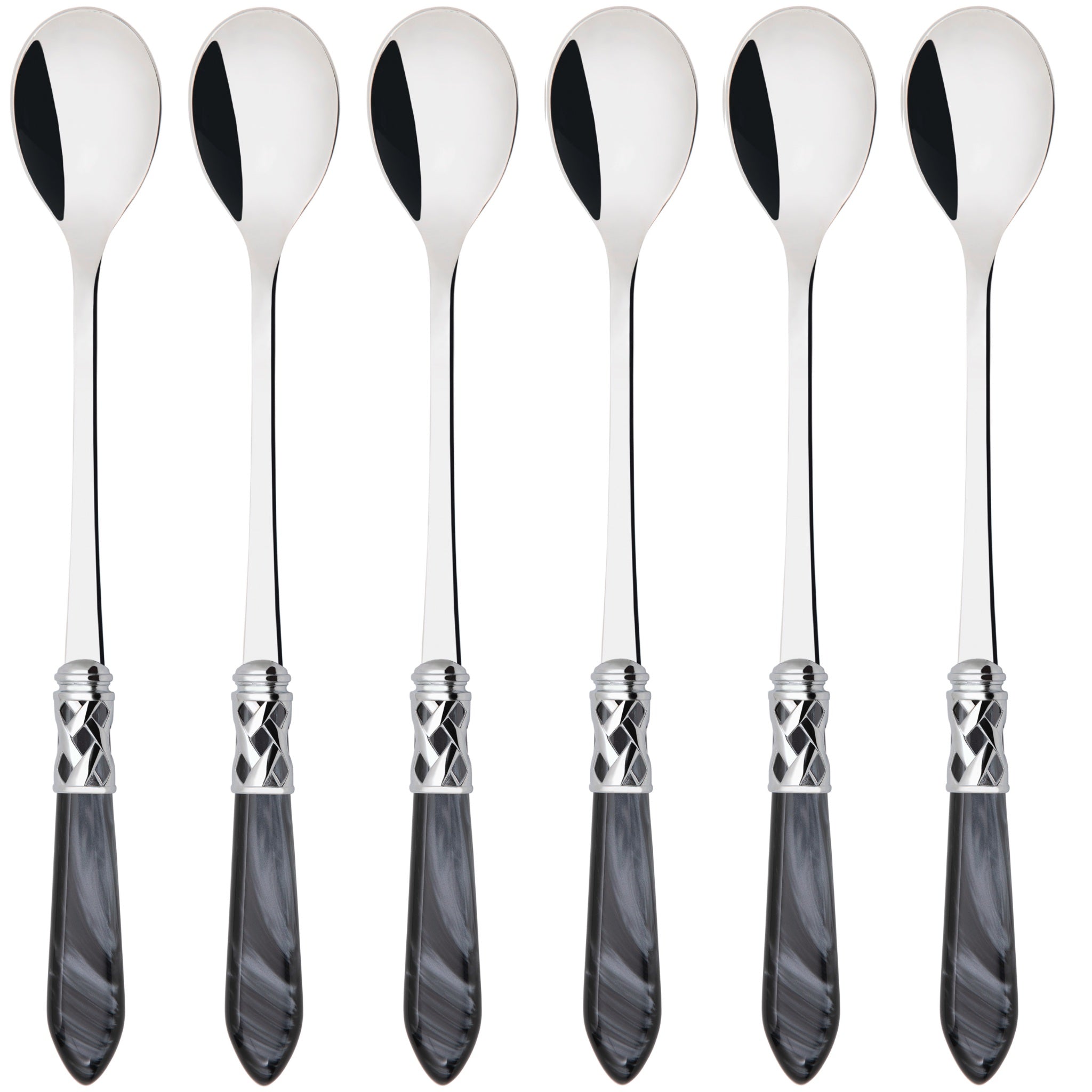 Aladdin Brilliant Ice Tea / Cocktail Spoon Set, Charcoal — Casa Bugatti