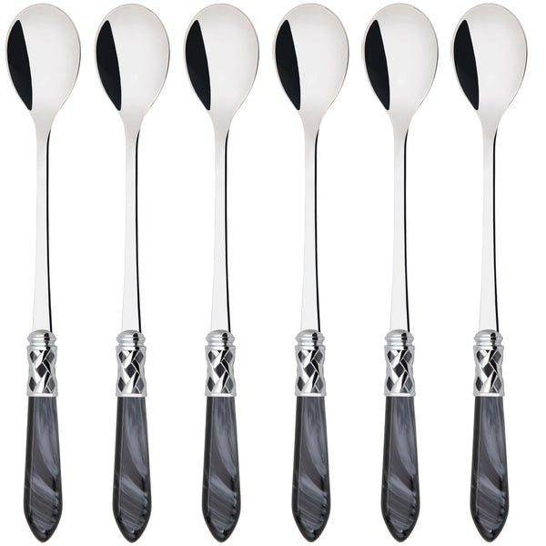 Aladdin Brilliant Ice Tea / Cocktail Spoon Set, Charcoal — Casa Bugatti