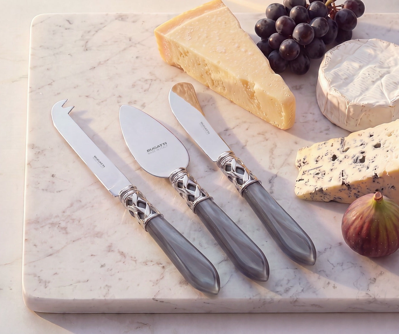 Aladdin Brilliant 3 piece cheese knife set, Charcoal — Casa Bugatti