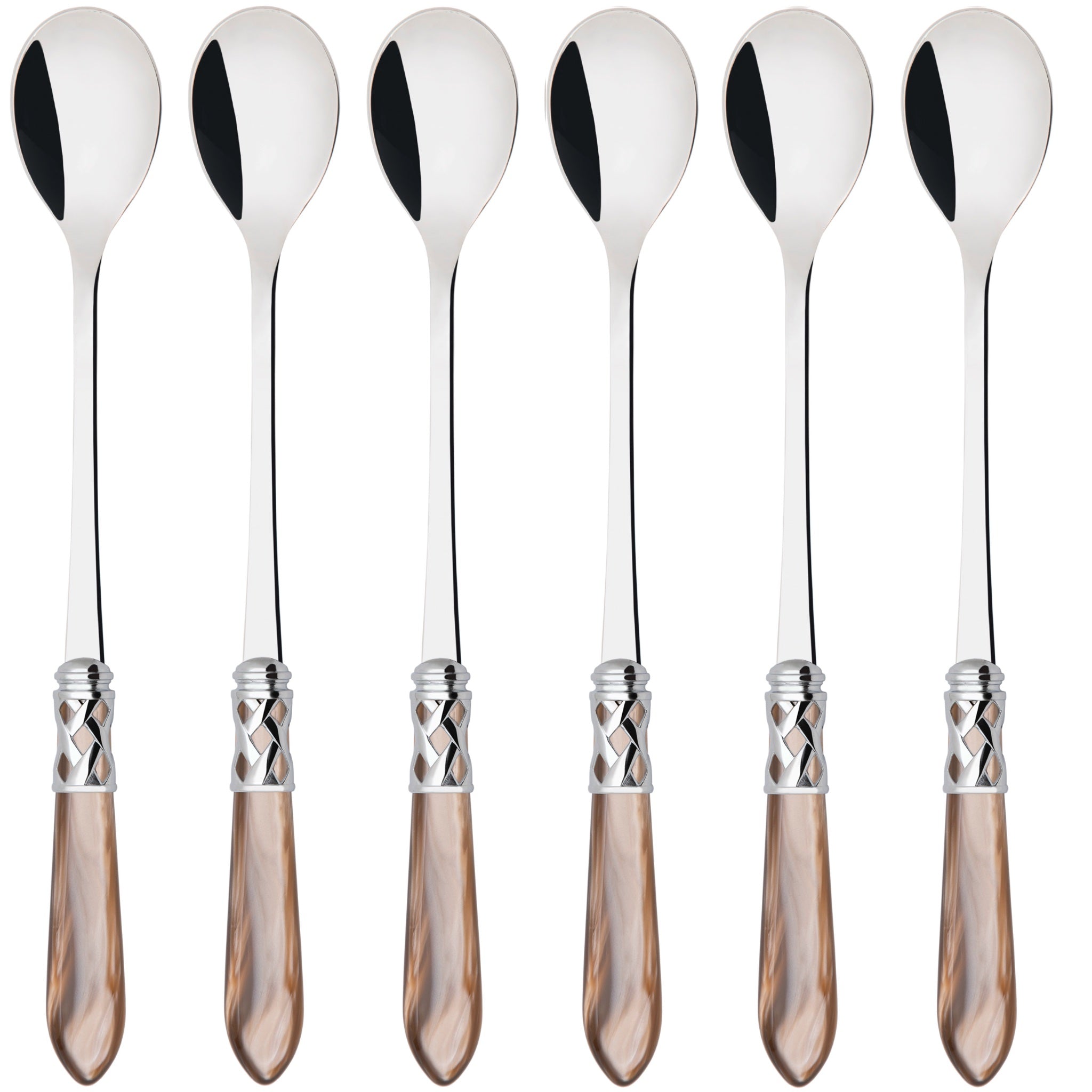 Aladdin Brilliant Ice Tea / Cocktail Spoon Set, Taupe — Casa Bugatti