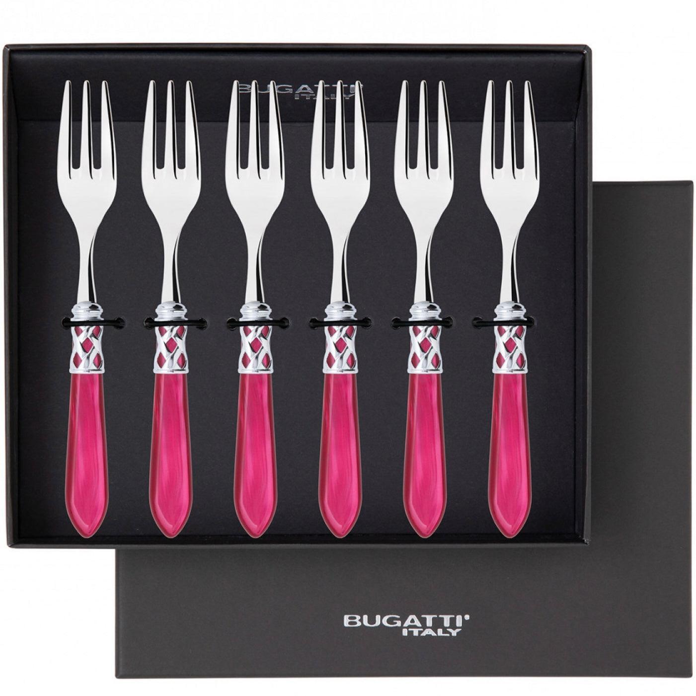 Aladdin Brilliant Cocktail / Cake Fork Set, Raspberry — Casa Bugatti