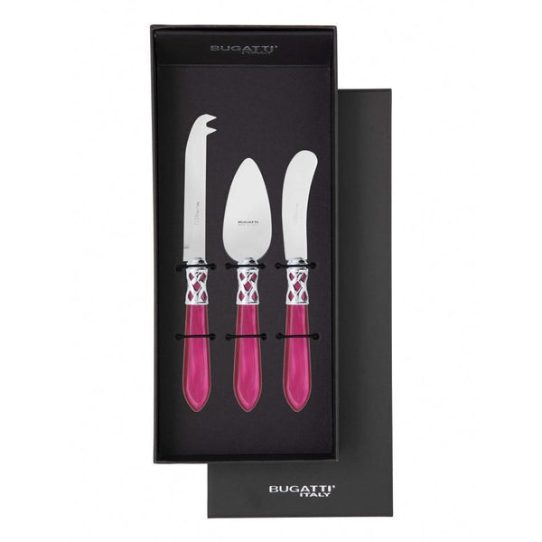 Aladdin Brilliant 3 Piece Cheese Knife Set - Raspberry-Casa Bugatti USA