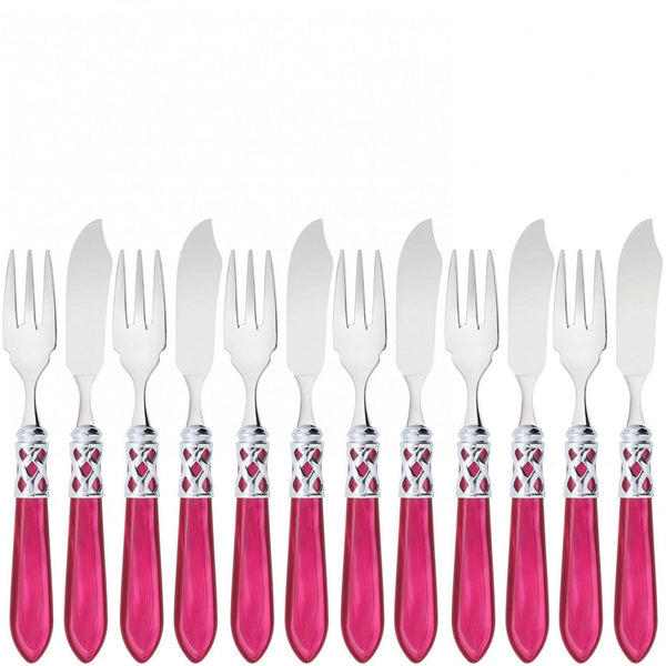 Aladdin Brilliant 12 Piece Fish Set, Raspberry — Casa Bugatti
