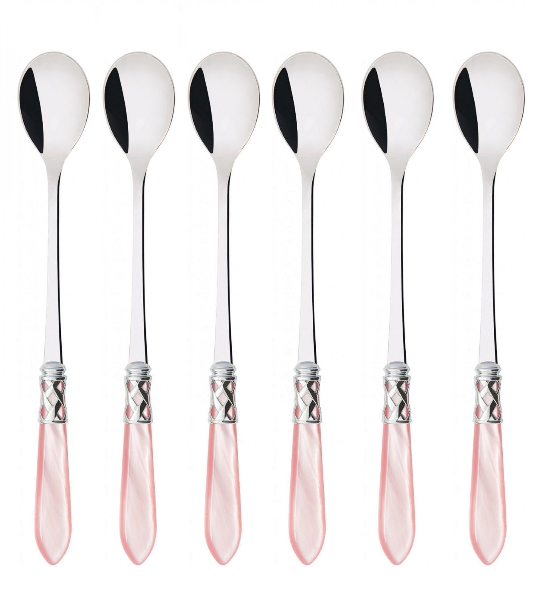 Aladdin Brilliant Ice Tea / Cocktail Spoon Set, Pink — Casa Bugatti