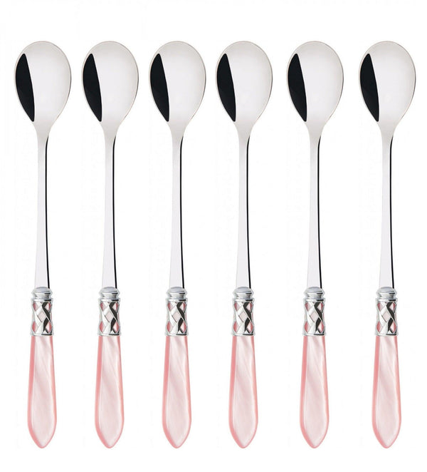 Aladdin Brilliant Ice Tea / Cocktail Spoon Set, Pink — Casa Bugatti