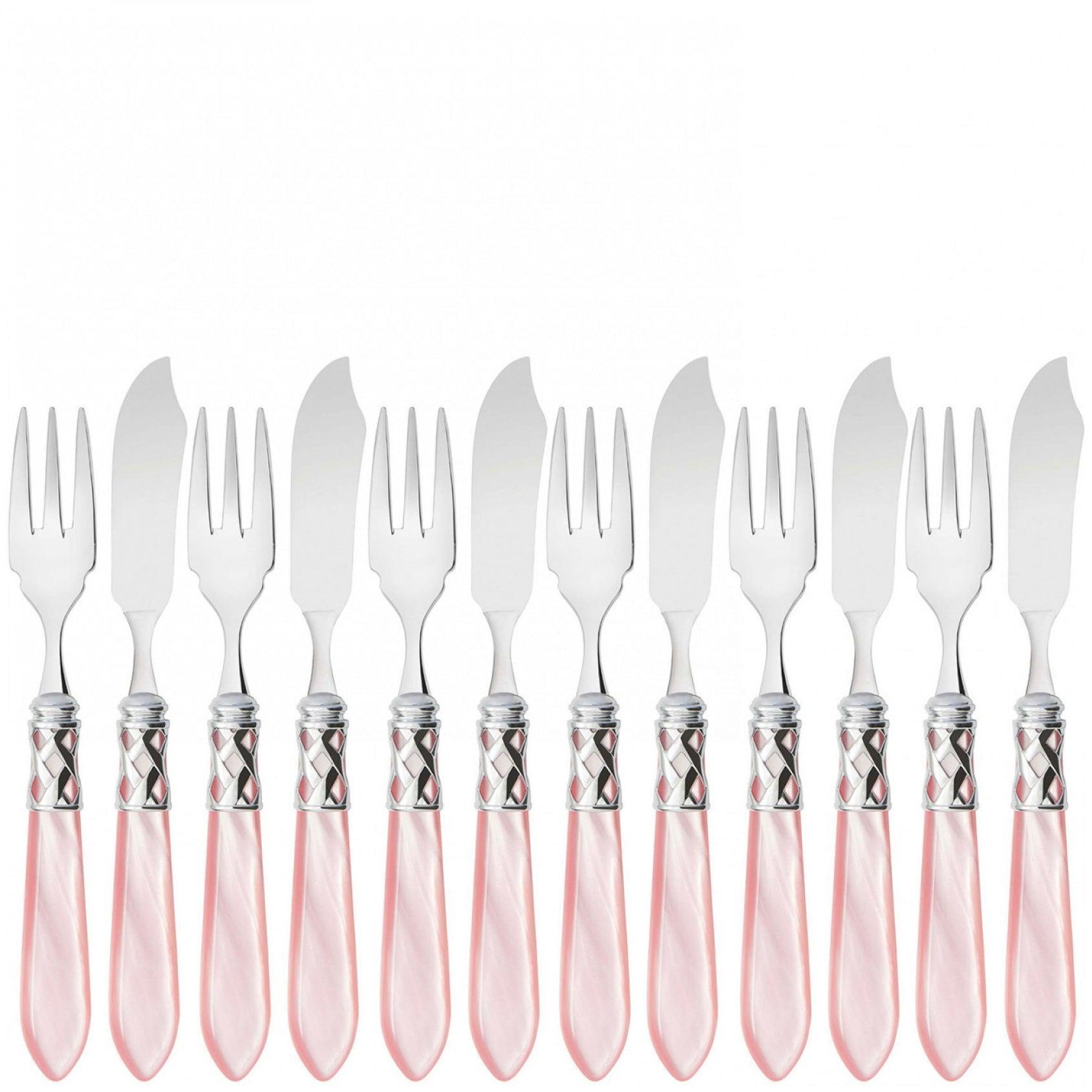 Aladdin Brilliant 12 Piece Fish Set, Pink — Casa Bugatti