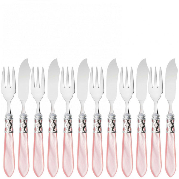 Aladdin Brilliant 12 Piece Fish Set, Pink — Casa Bugatti