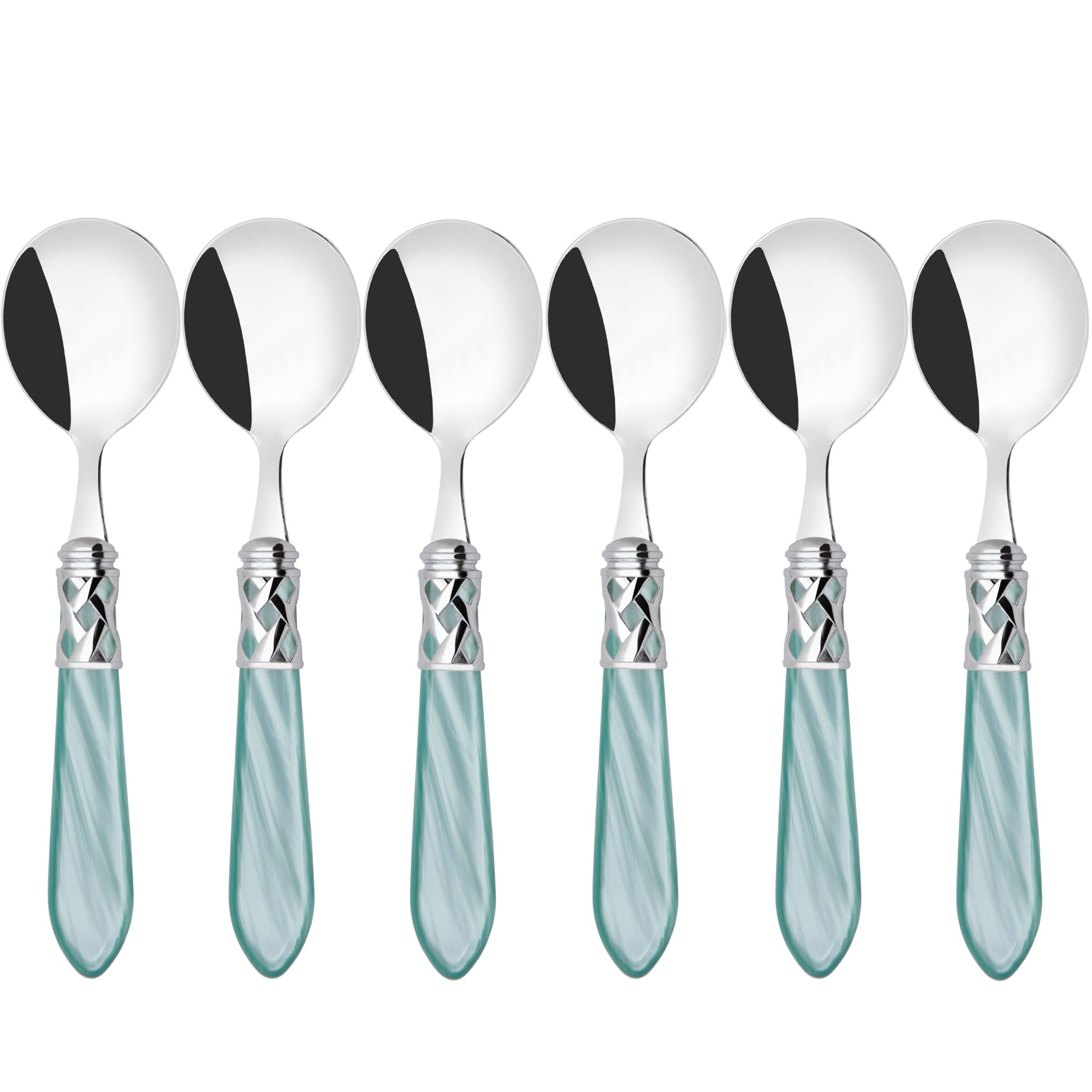 Aladdin Brilliant Soup Spoons Set, Aqua — Casa Bugatti