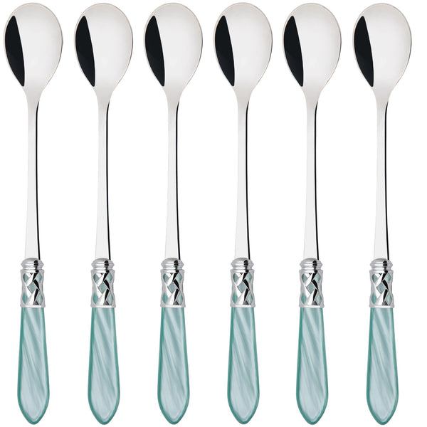 Aladdin Brilliant Ice Tea / Cocktail Spoon Set, Aqua — Casa Bugatti