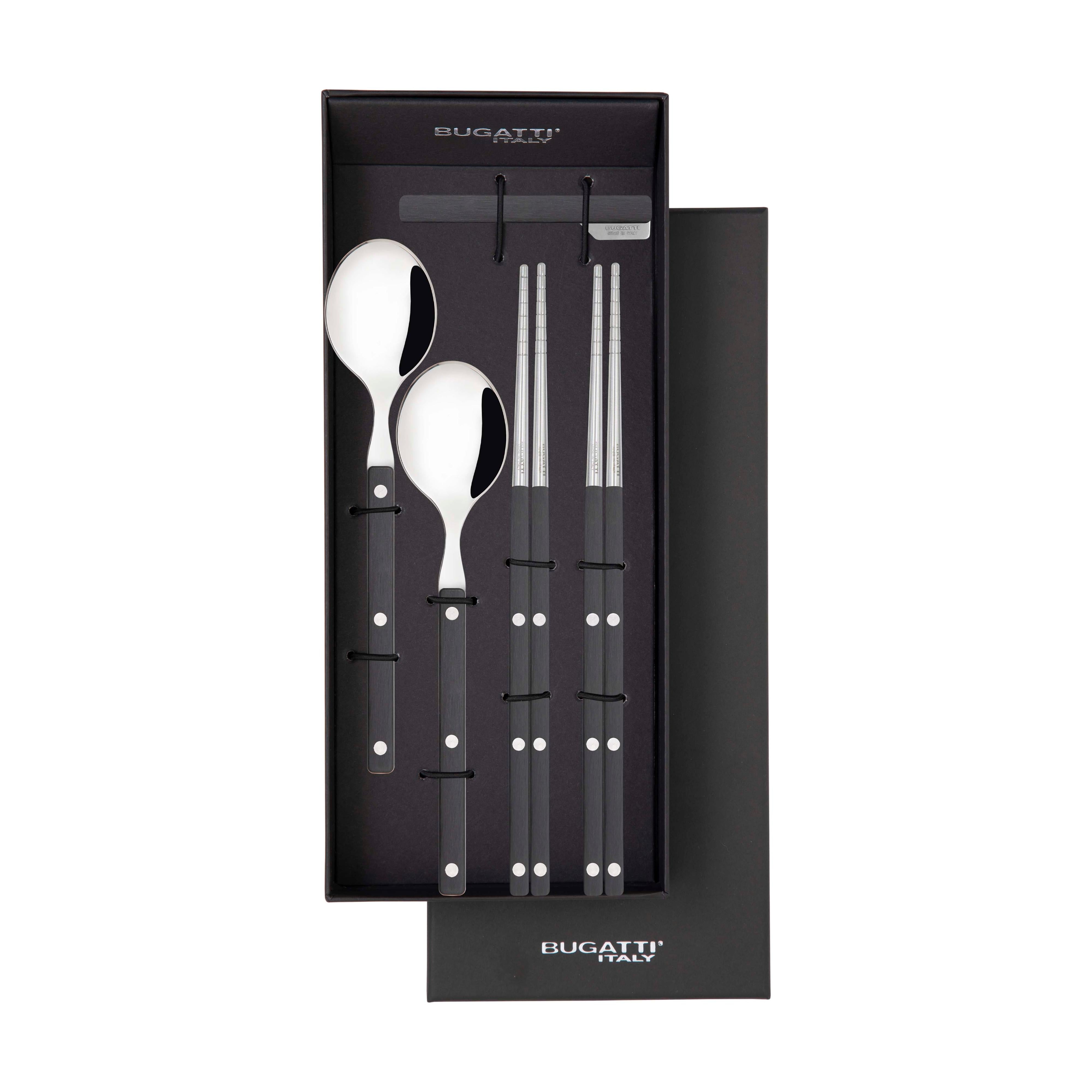 Allegra Chopsticks Set for 2 - black-Casa Bugatti USA