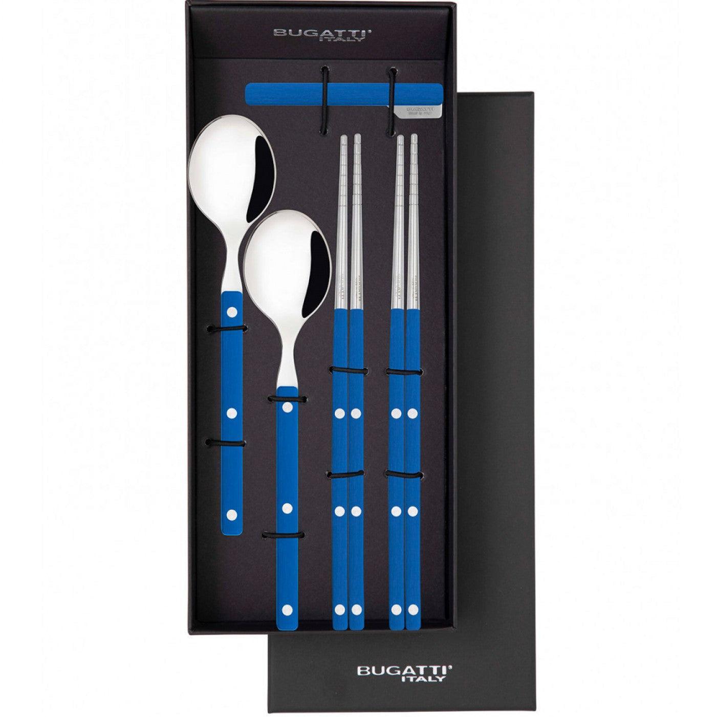 Allegra Chopsticks Set for 2 - Mid Blue-Casa Bugatti USA