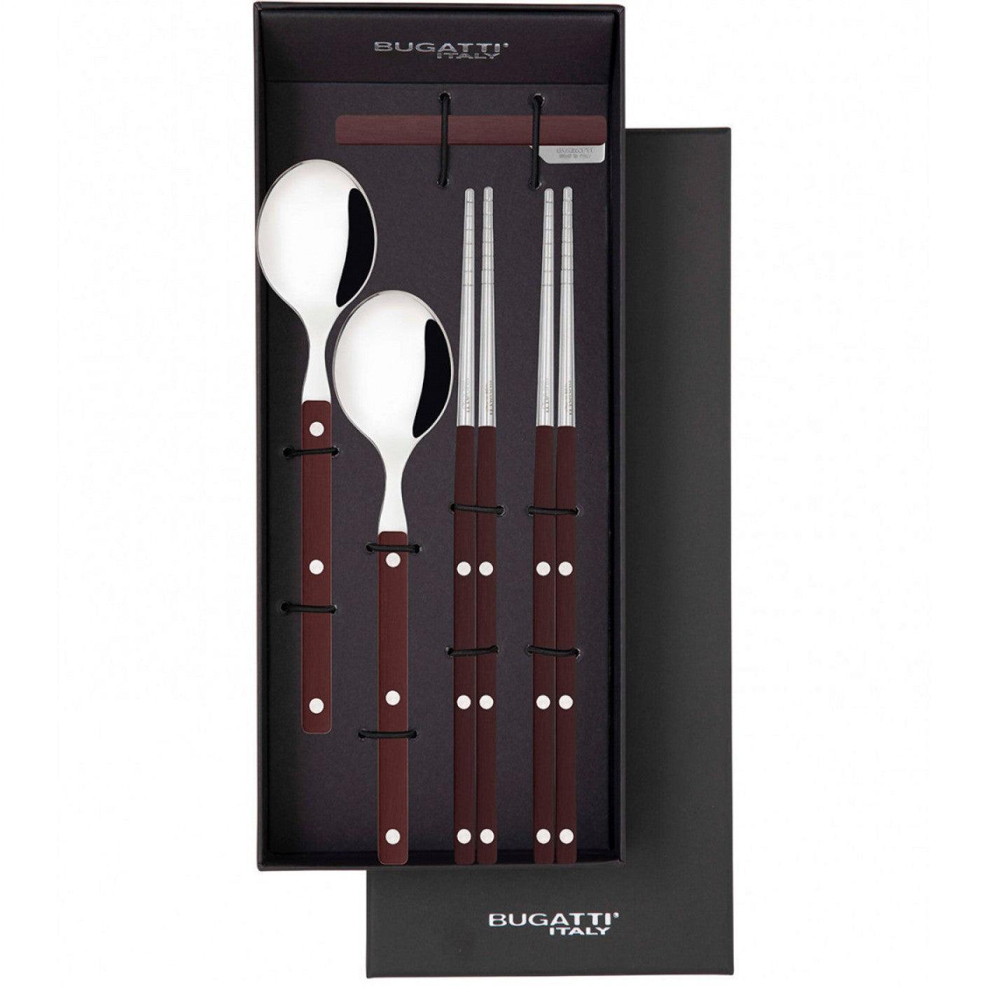 Allegra Chopsticks Set for 2 - brown-Casa Bugatti USA