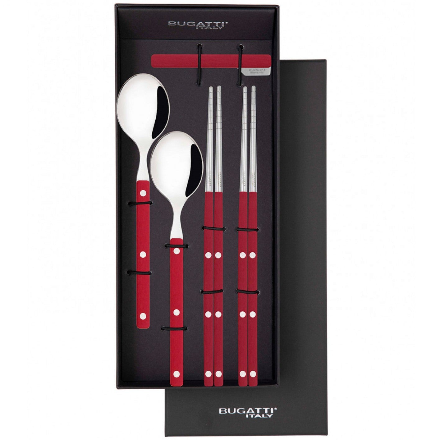 Allegra Chopsticks Set for 2 - red-Casa Bugatti USA